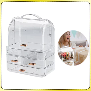 Caixa para armazenamento de produtos para a pele, caixa transparente para maquiagem com prateleiras caixa de organização em Oferta na Shopee