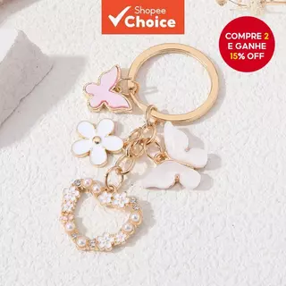 Pretty Heart Flower Butterfly Esmalte Porta-Chaves Animais Para Mulheres Conjunto De Jóias Feitas À Mão Por Meninas em Oferta na Shopee