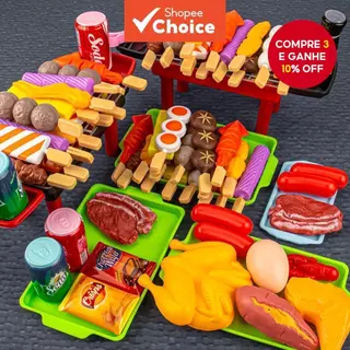 Mini Cozinha Fingir Brincar Brinquedos Com Conjunto De Churrasco E Simulação De Comida Para Crianças Presente De Natal em Oferta na Shopee