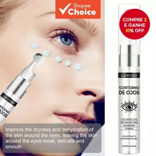 Creme para os Olhos com Extrato de Arroz, Ácido Hialurônico e Vitamina E, Tratamento Clareador e Anti-idade para em Oferta na Shopee