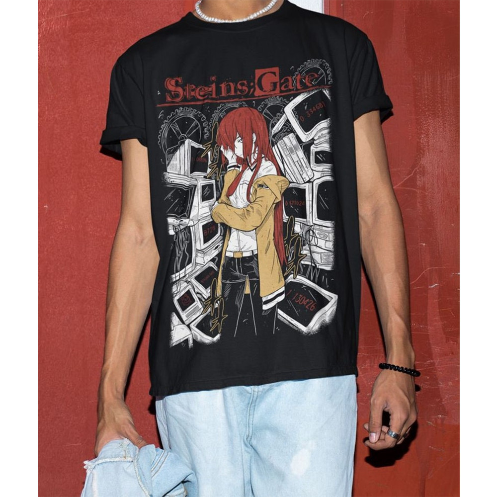 2026 Camiseta Feminina Masculina Steins;Gate Makise Kurisu Retro