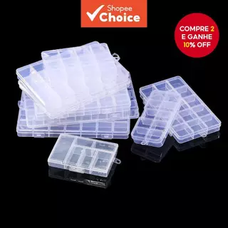 1 Peça Caixa De Armazenamento De Plástico Transparente Com 28/12 Compartimentos-Organizador De Joias Para Artesanato DIY em Oferta na Shopee