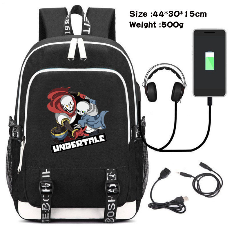 Undertale Team Canvas School Bag Carregamento Usb All-match Student ...