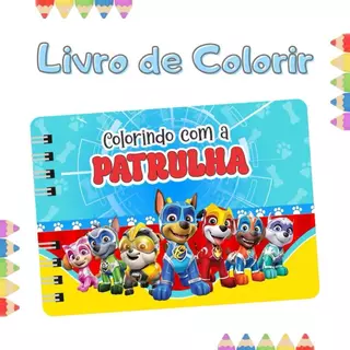 Caderno Livro de Colorir Patrulha Canina 50 folhas grossas 180g Capa Dura Coloring Book Envio Rápido em Oferta na Shopee