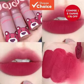 HERORANGE Bear Mirror Lip Gloss Velvet Matte Batom Hidratante De Longa Duração Maquiagem Labial em Oferta na Shopee