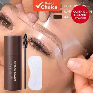 Kit De Carimbo De Sobrancelha À Prova D'água Com Estênceis E Pó Para Modelagem Natural Em Uma Etapa , Intensificador De em Oferta na Shopee