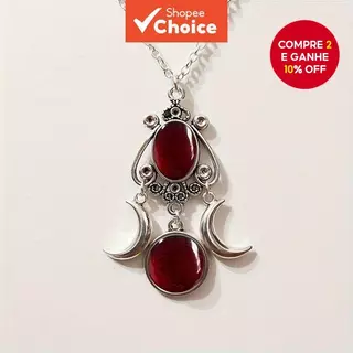 Colar Com Pingente Triplo Da Deusa Lua Para Mulheres , Presente De Joias O Dia Dos Namorados em Oferta na Shopee