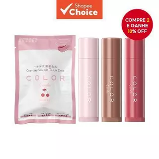Conjunto De Bálsamo Labial Hidratante De Três Cores Único Plus Color em Oferta na Shopee