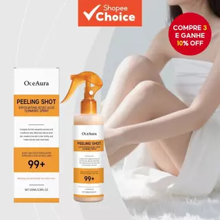 Spray Corporal Esfoliante Com Ácido Kójico E Cúrcuma 100ml , Limpeza Profunda Purificação De Poros Salicílico , Niacinam em Oferta na Shopee