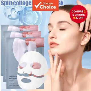 Máscara Facial Dividida De Colágeno Biológico Para Hidratante Profunda E Reafirmante em Oferta na Shopee