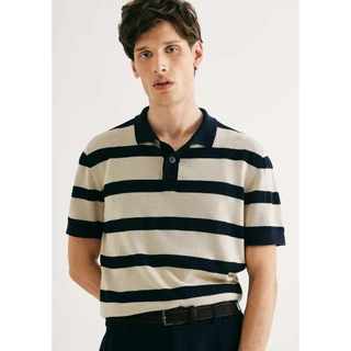 Polo Masculina Manga Curta Em Tricô Texturizado em Oferta na Shopee