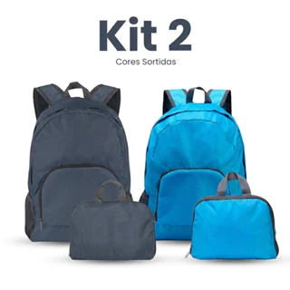 Mochila Dobrável de Nylon Impermeável Unissex – Leve, Compacta e Resistente (Cores Sortidas) Kit 2  marisa em Oferta na Shopee
