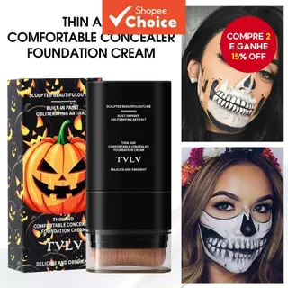 Corretivo em Bastão TVLV Inglês para Maquiagem de Halloween, Base Dupla Face Preta e Branca em Oferta na Shopee