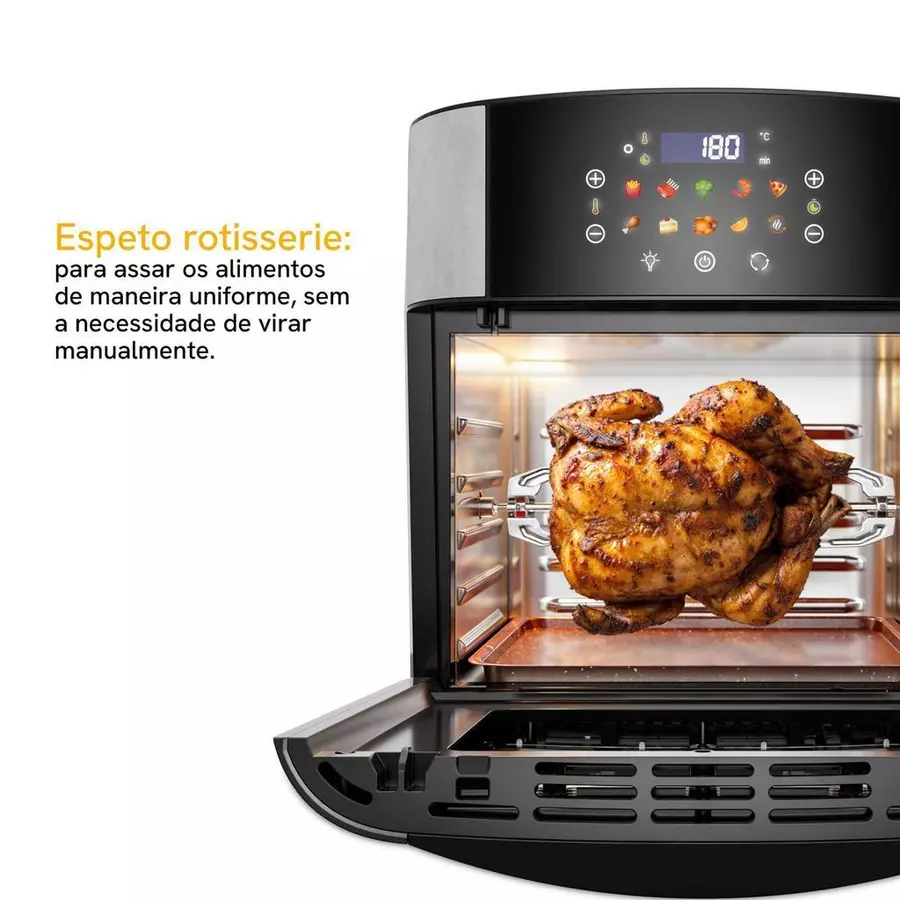 Air Fryer Oven Kitchen Art KAF16A 16L 4 em 1 com Espeto Rotisserie 1700W - foto 6