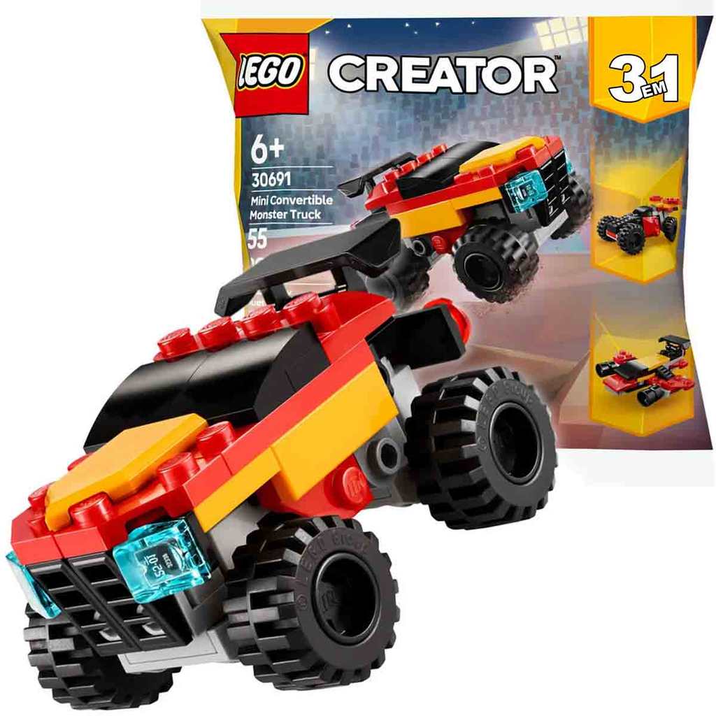 Lego Creator Blocos de Montar Monster Truck Carro e Avião 3 em 1