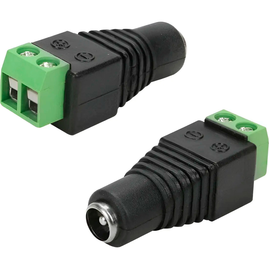 Conector Jack P4 Fêmea Com Borne 2.1x5.5mm Kit 10un Connect | Shopee Brasil