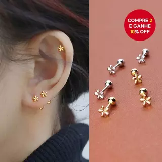 1 Par De Punho De Orelha De Flor Rosa De Aço Titânio Para Mulheres , Uso Diário Hipoalergênico em Oferta na Shopee