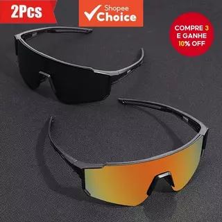 2 peças óculos de sol para ciclismo UV400 óculos esportivos para homens e mulheres ao ar livre em Oferta na Shopee