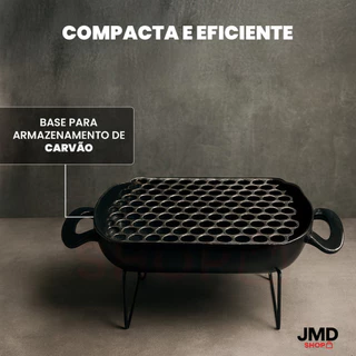 Churrasqueira Carvão em Aço Inox Ideal para Camping, Viagem e Áreas Externas Portátil