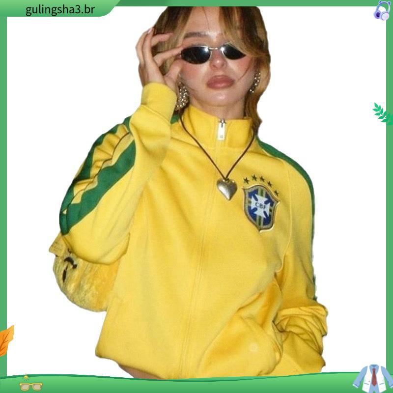 American Retro Y2k Millennium Fur Collar Zipper Jaqueta Com Capuz