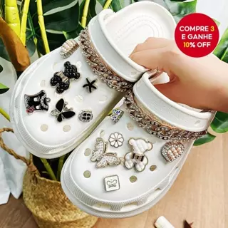 14 Peças Amuletos Acessórios De Sapato De Corrente De Desenho Animado Branco Para Mulheres Conjunto Decorativo Divertido em Oferta na Shopee