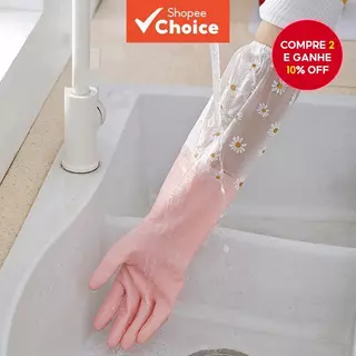 Novas Luvas de Limpeza à Prova d'Água para Afazeres Domésticos, Limpeza de Cozinha, Lavagem de Louça e Roupa, Luvas em Oferta na Shopee