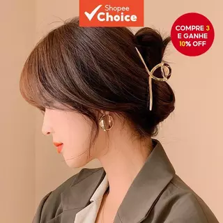 Grandes Grampos De Garra De Cabelo De Metal , Fixação Forte Para Cabelos Longos , Acessórios De Estilo De Moda , Mulhere em Oferta na Shopee