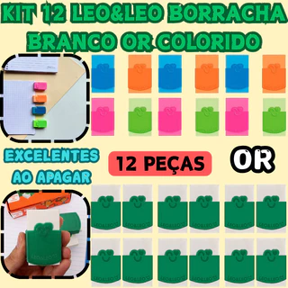 KIT 12 LEO&LEO Borracha 4.5CM Branco Or Colorido Artigo Resistente Universal Escolar Papelaria em Oferta na Shopee