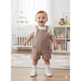 JARDINEIRA CARTER'S MENINO BEGE em Oferta na Shopee
