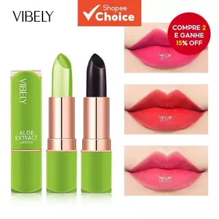 Batom VIBELY Aloe Vera : Brilho Labial Hidratante E Quente Que Muda De Cor Para Lábios Nutridos em Oferta na Shopee