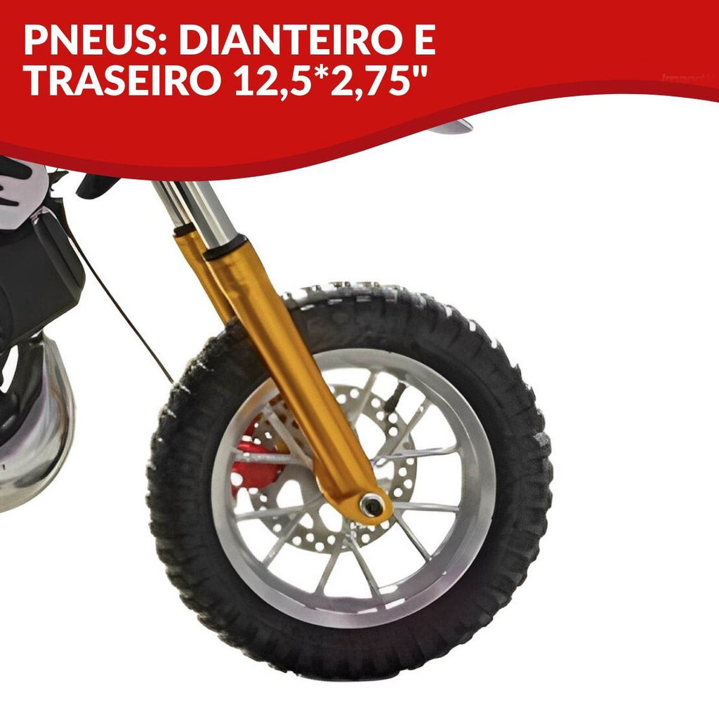 Mini Moto Infantil Gasolina 2 Tempos 49CC Cross Trilha Off Road