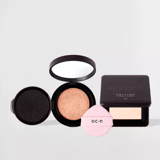Kit Base Líquida Cushion 20 + Pó Compacto Peach Océane Edition (2 Produtos) em Oferta na Shopee