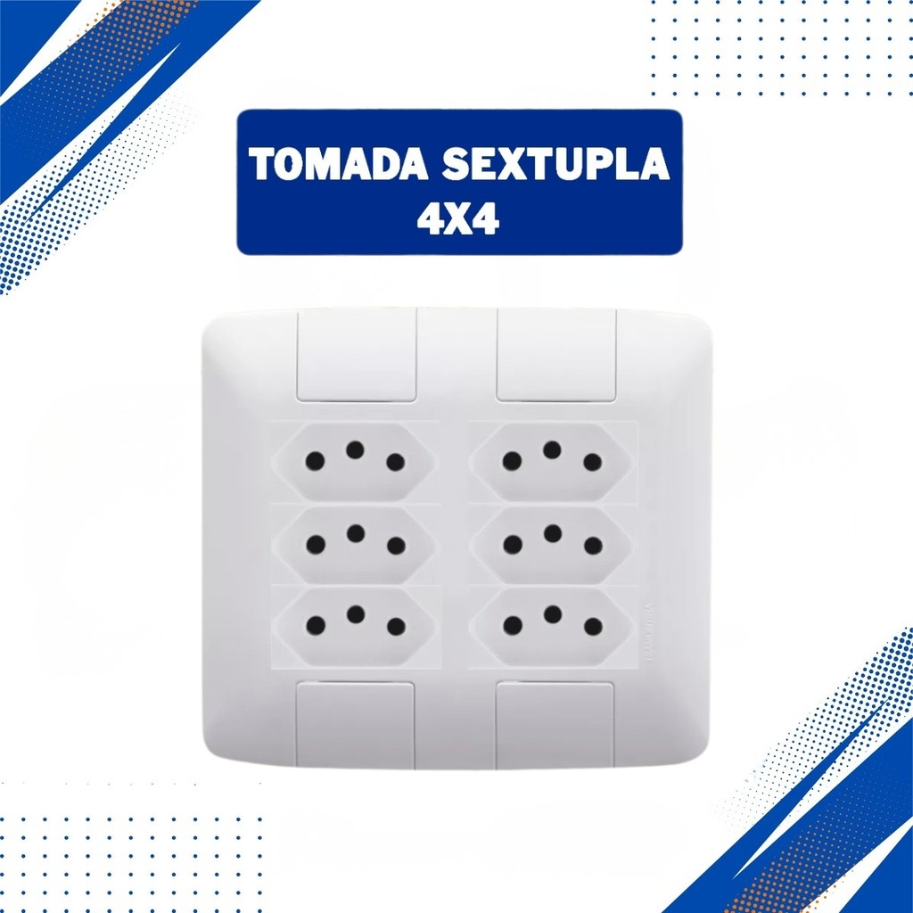 Conjunto 6 Tomadas 10A com Placa 4x4 Aria Tramontina | Shopee Brasil