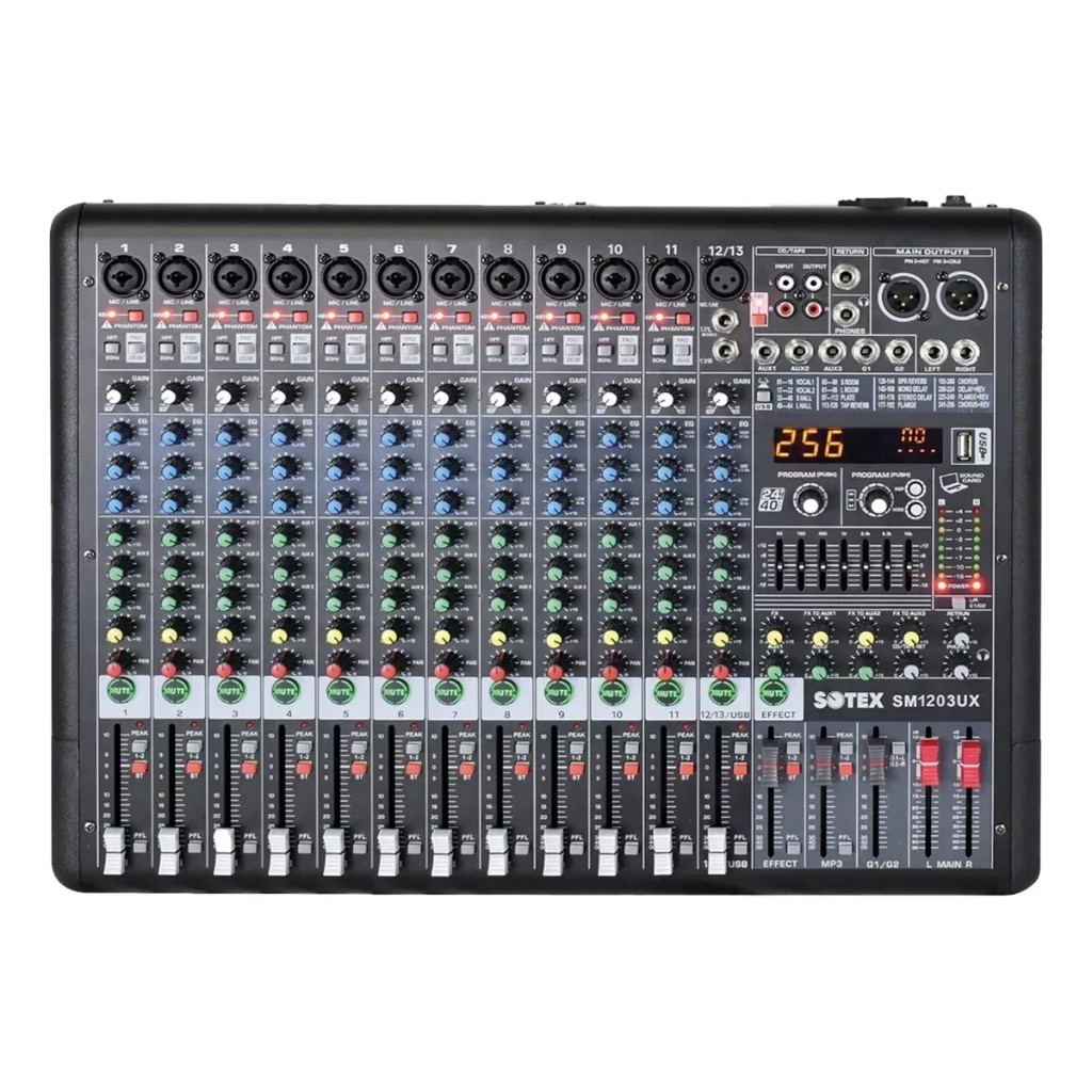 Mesa De Som Profissional Sm1203ux 12 Canais Filtro High Pass | Shopee ...