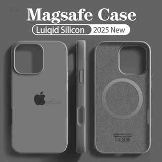 Capa de telefone Magsafe de carregamento sem fio de Silicone líquido Original, adequada para iPhone 16 15 14 13 Pro Max