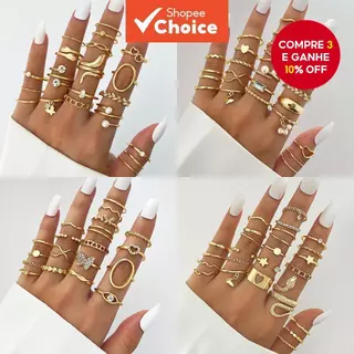 Conjunto De Anéis De Casal Ajustáveis Da Moda Com Design De Cobra De Coração De Borboleta De Trigo 24 Peças De Presente em Oferta na Shopee
