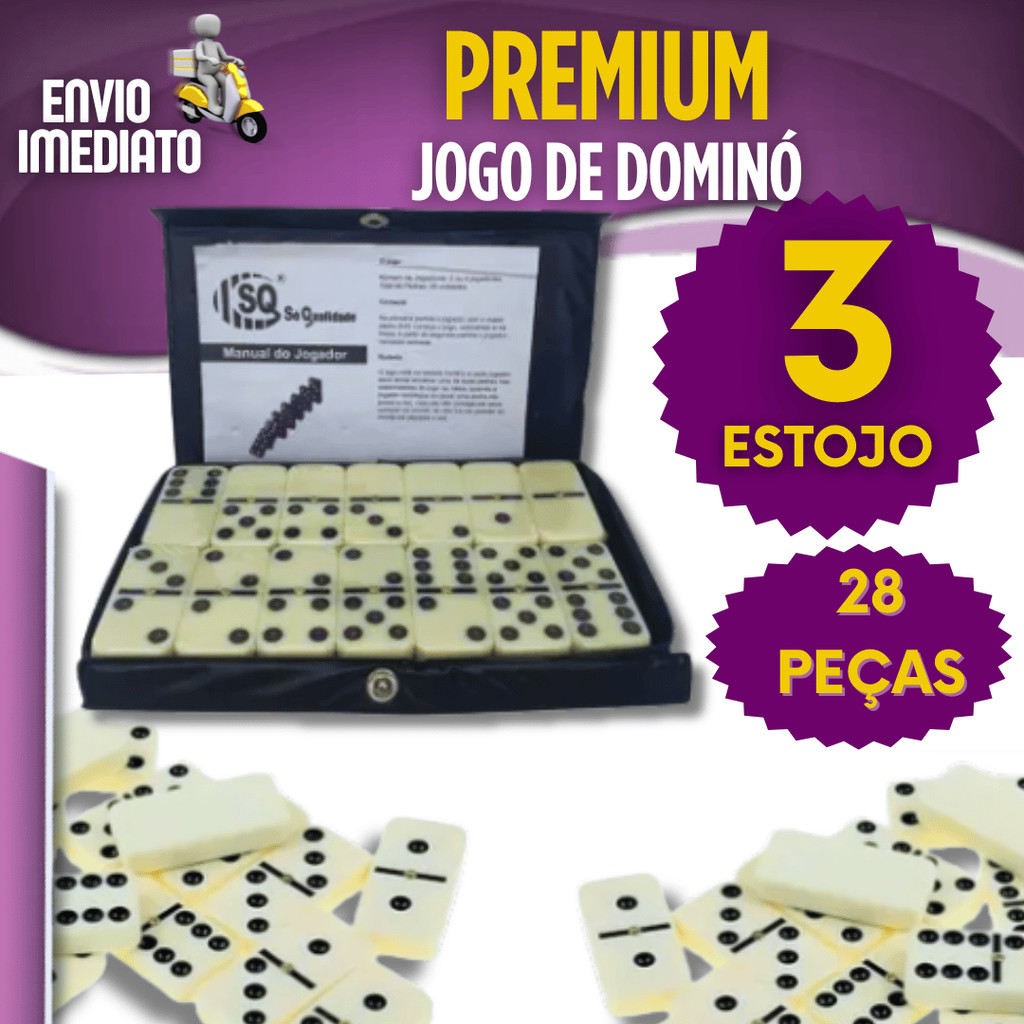 Jogos de Dominó Profissional Premium Reforçado 28 Peças Estojo ...