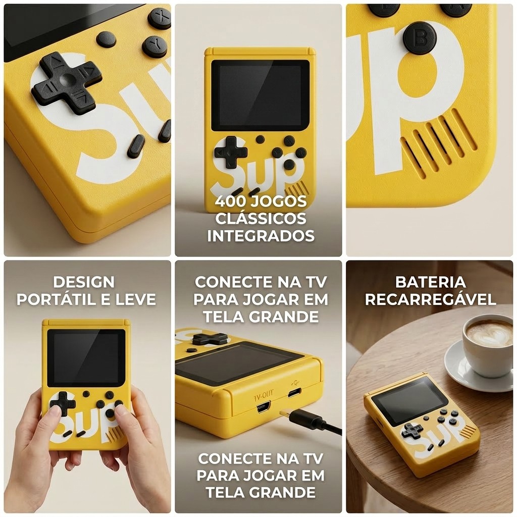 Mini Game Portátil Lelong LE-785 400 Jogos Clássicos Console Retrô