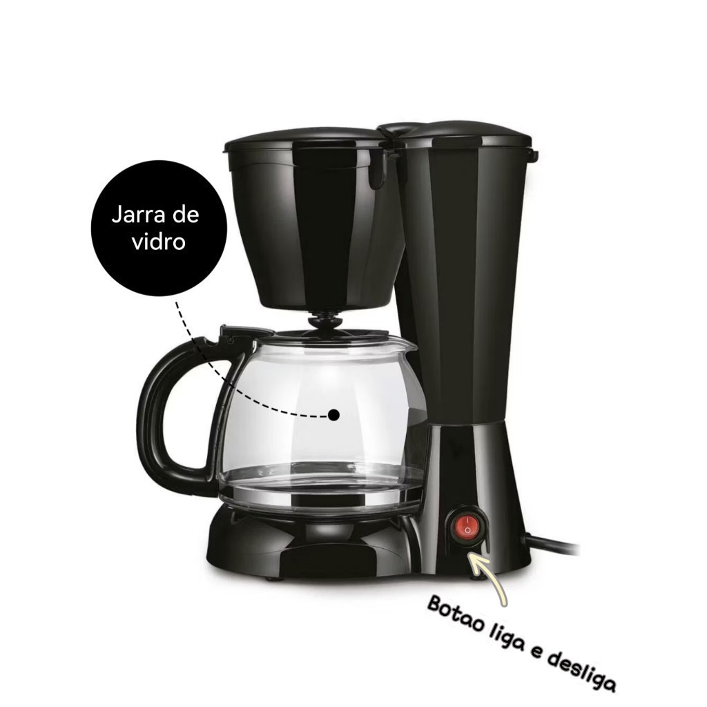 Cafeteira Elétrica Com Jarra 30 Xícaras Café 1200ml 800W