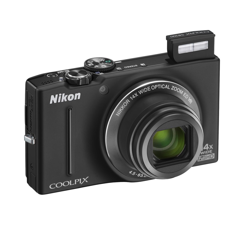 used] Nikon digital camera COOLPIX S8200 Noble Black S8200BK
