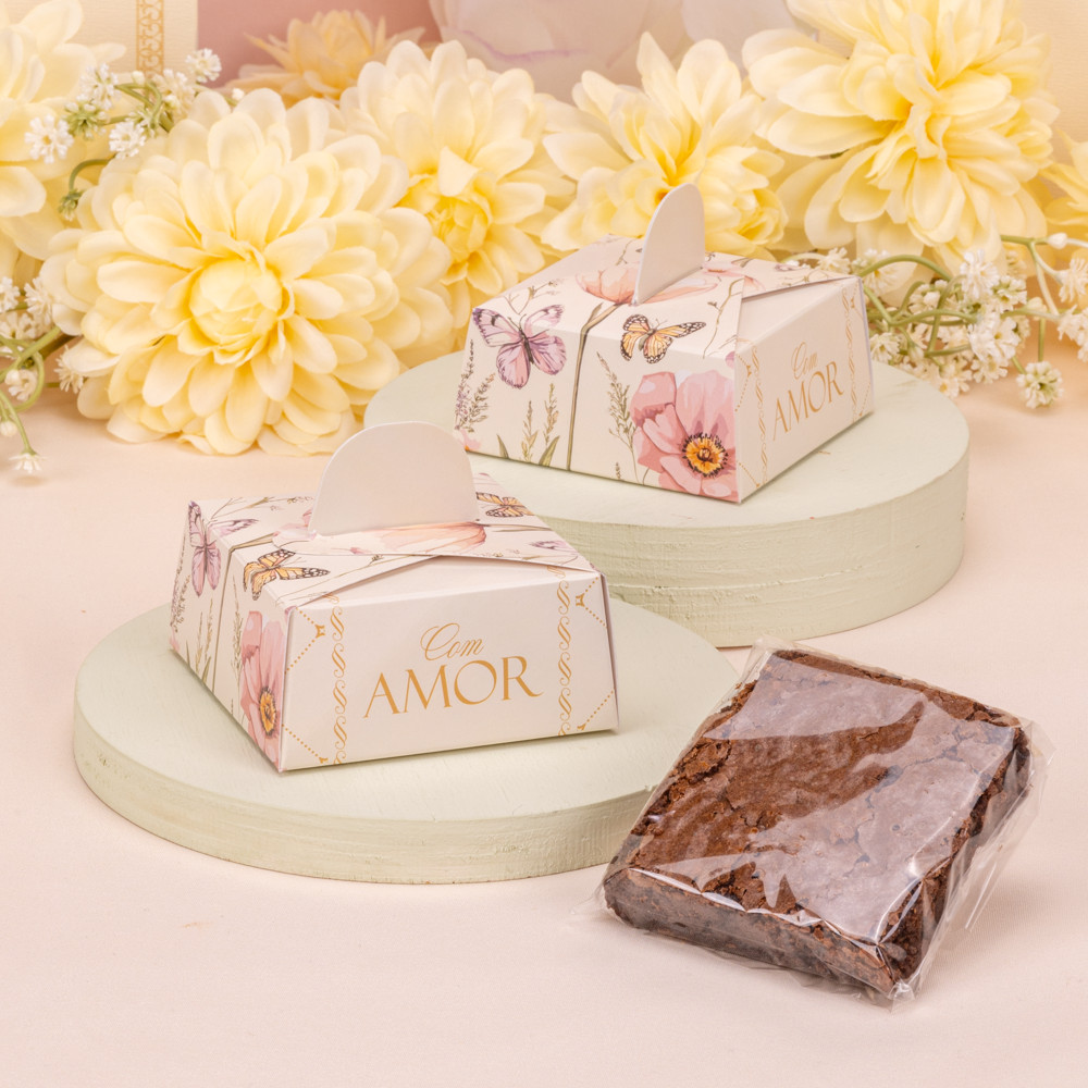 Caixa Para Brownie 7x7cm Dolce Vita Pct. C/ 10 Unid. Jango