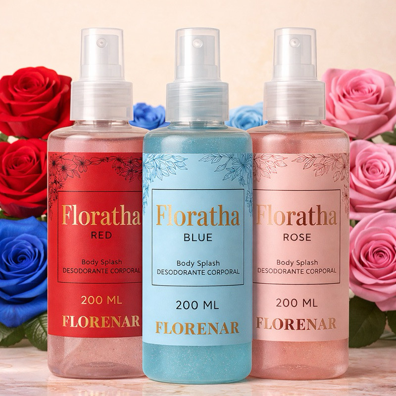 Kit Body Splash Perfume -Red Rose e Blue - 200ml (cada) - 3 unidades ...