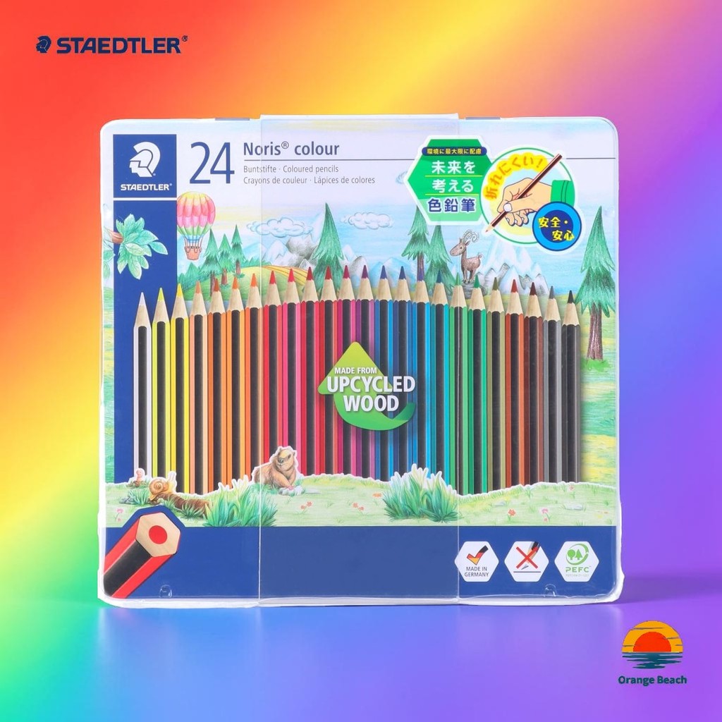 STAEDTLER Noris Colour 185 Lapis de Cor Oleoso/Lata Metal/WOPEX/12