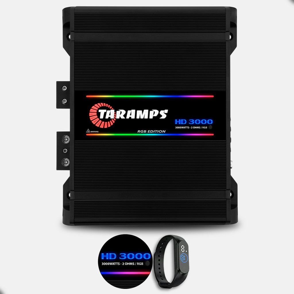 Amplificador Taramps HD 3000 RGB Edition - Preto Monocanal 2 Ohms