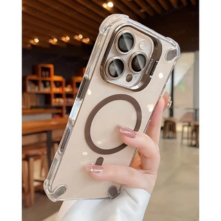 Capa Magnética De Proteção Contra Quedas De Quatro Cantos Compatível Com IPhone 17 16 15 14 13 12 11 Pro Max Caixa Lados