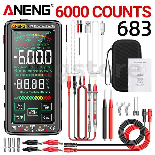 ANENG 683 Multímetro Inteligente High-end Toque 6000 Contagens Multimetro Teste Recarregável Multitester AC/DC Testador