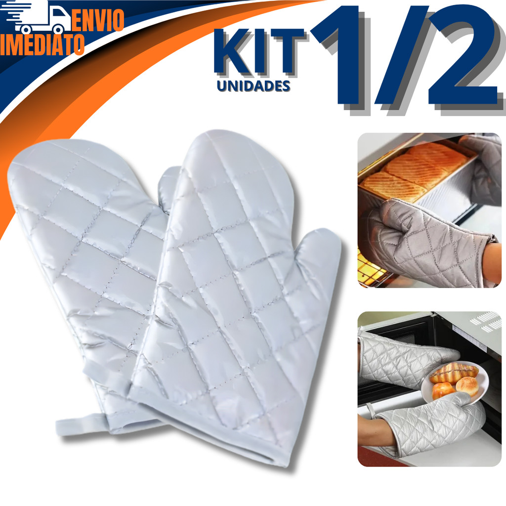 Luva Térmica 1 Ou 2 Confortável Para Forno Resistente Calor 