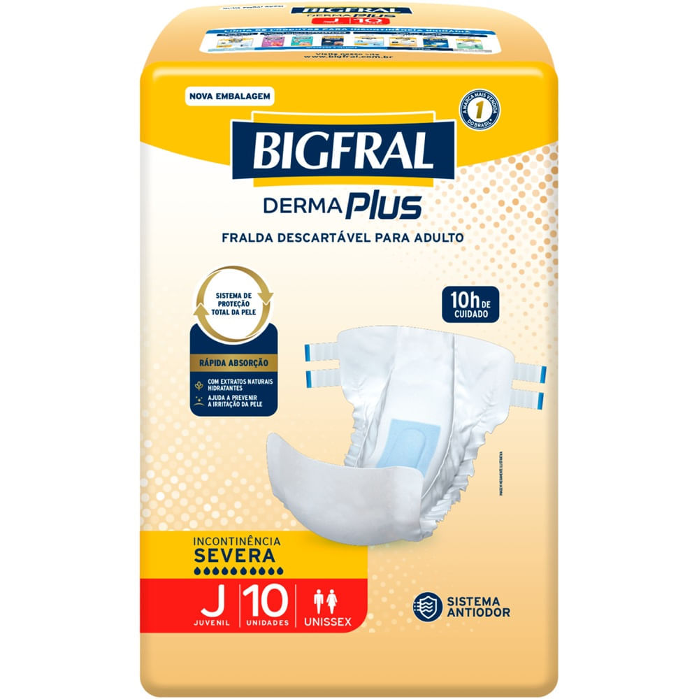 Fralda calça geriátrica DermaPlus Juvenil Incontinência Severa Bigfral ...