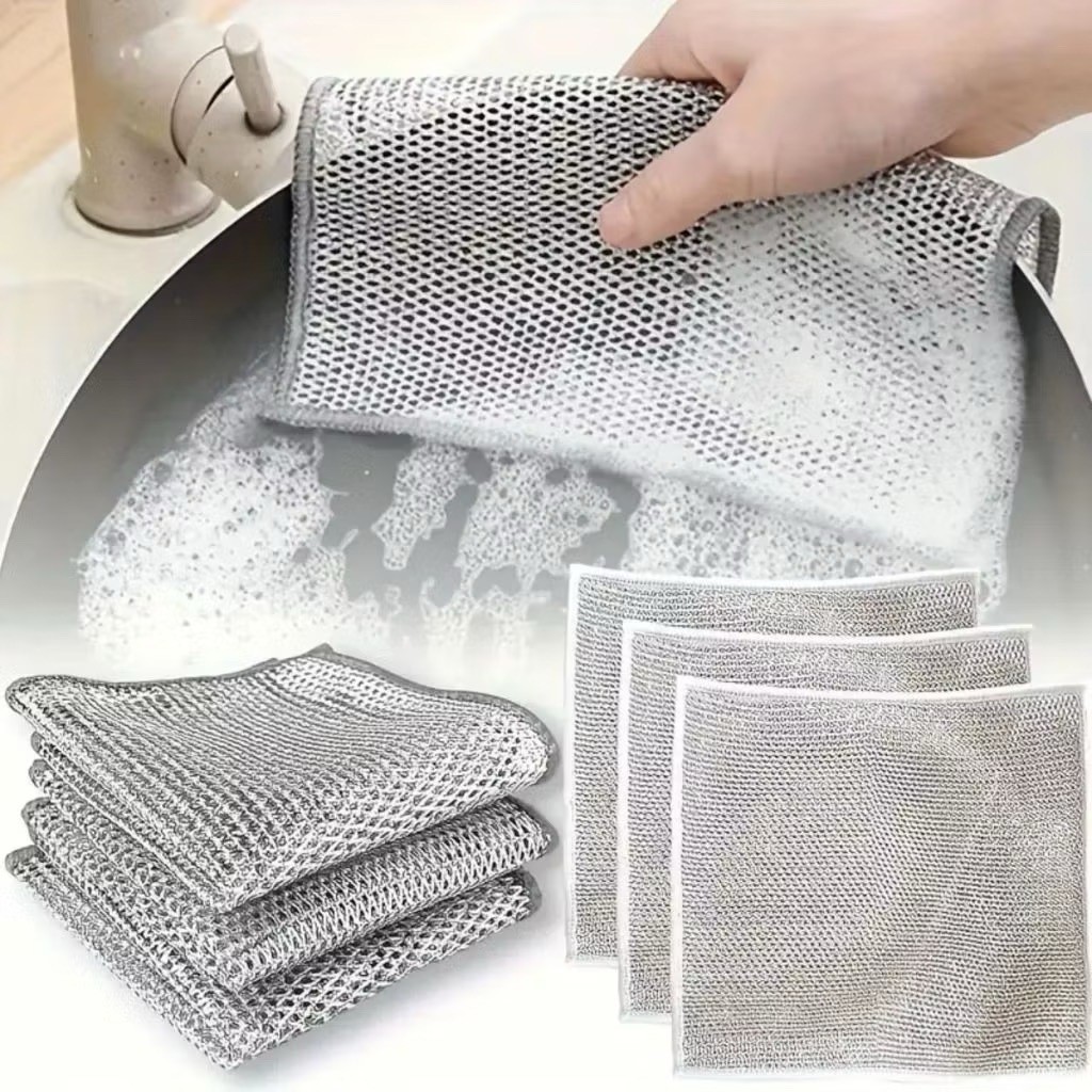 Kit 6/12/18/24 Panos De Limpeza Aço Premium Arear Panela Fogão Toalha Louça Tira Gordura Reutilizável