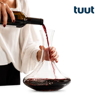 Decanter Cristal 1,3L Premium Aerador de Vinho Elegante 25cm Vidro Alta Qualidade - Tuut
